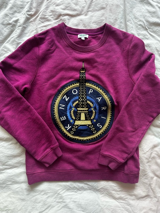 Kenzo Sweaters - Kenzo Paris Eiffel Tower Logo Sweatshirt Pink Embroidered Graphic Size M